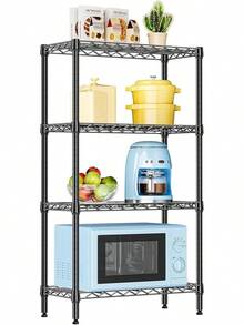 IZEUK 3 Tier Shelf, Heavy Duty Steel Wire Shelving Unit For Home, Kitchen, Laundry Room Organization, Office Storage Rack (17.7" W X 11.8" D X 26.3" H, 450LBS, Chrome) - màu đen - Xem 1
