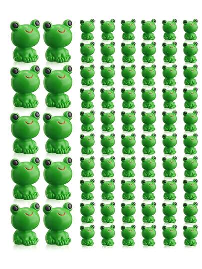 50 只迷你青蛙，微型塑料青蛙，用于花园或家居装饰 - 微型树脂雕像，非常适合苔藓景观或作为可爱的点缀，DIY 玻璃容器工艺品，童话花园装饰