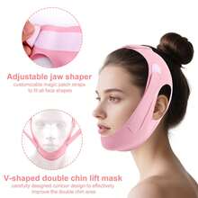 V Face Face Lifting And Firming Sleeping With Chin Strap Double Chin Sleeping Mask, Full Face Lifting Anti-Sagging Face Sculpture, Lasuroa, Breathable And Reusable, Double Chin Reducer, Pink V-Shaped Line Lifting Mask Jaw Exerciser - Màu tím - Xem 4