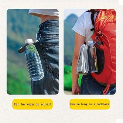 3/5pcs Hands-Free Water Bottle Clip - Durable Plastic Ergonomic Design, Mixed Color (Pink/Orange/Gray), Suitable For Hiking, Camping, Backpacking And Outdoor Activities - Secure Connection, Convenient For Hydration, Water Bottle Accessory