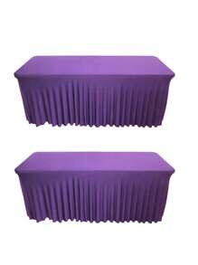 1 pieza Mantel de mesa de tela de espándex blanco, resistente a las arrugas y lavable, se ajusta a mesas de comedor rectangulares, funda elástica para mesa de patio, adecuada para bodas, banquetes, fiestas, estilo Ins de lujo, mantel elástico blanco para hotel, banquete, cumpleaños, conferencia