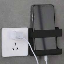 Soporte para teléfono de carga rápida de 1 pieza con almacenamiento que ahorra espacio: organizador de mesita de noche para la cama, soporte para pared  con adhesivo no dañino, perfecto para dispositivos móviles y controles remotos