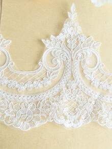 Viền xương thêu ren cổ điển với các mảnh pha lê, phụ kiện trang trí quần áo và dệt gia dụng tự làm, chiều dài: 91,44cm, chiều rộng: 21cm - Bến Bái - Xem 5