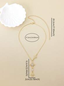 1pc Fashionable Octagram Pendant Necklace For Women, Micro-Inlaid Full Diamond, Luxury Choker Necklace Accessory