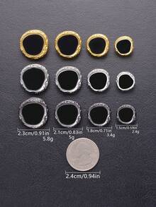 10 قطعة/مجموعة أزرار معدنية ذات ملمس مطرقة غير متماثل بطراز قديم، مناسبة للمعاطف والسترات والبدل والأزياء الرسمية، ويمكن استخدامها كأزرار زخرفية مخيطة باليد. مناسبة للملابس والأحذية والحقائب وصناديق الهدايا والإكسسوارات المجوهرة DIY، متوفرة بألوان وأحجام متعددة