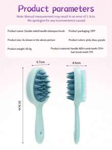 Detangler Brush Wet Candy Color 1/2pcs Hair Detangler Brush & Long Handle Shampoo Scalp Brush – Soft Silicone Bristles For A Relaxing Scalp Massage, Perfect For Daily Use On Wet Or Dry Hair, And Suitable For All Hair Types Including Curly And Thick Hair,Back To School,Travel Holiday Essentials,Hair Accessories For Women