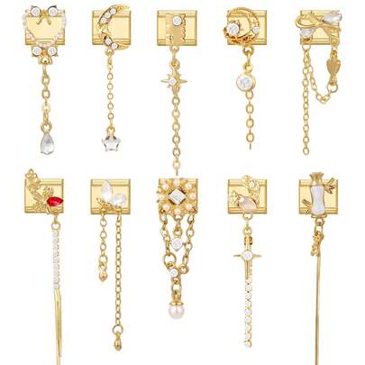 1pc DIY Italian Modular Bracelet With Moon, Heart, Butterfly & Tassel Decor, Suitable As Party Gift For Friends/Couples, Ideal For Christmas, New Year, Halloween, Valentine's Day, Charming Design, Stainless Steel Jewelry, Local , Practical & Fashionable, Christmas & Halloween Essential, Autumn Tone, Christmas Style