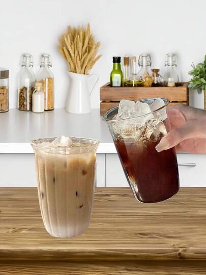 كوب مياه زجاجي بحافة على شكل زهرة التوليب - كوب شرب بطراز رجعي - كوب قهوة مثلجة جذاب للغاية، مناسب للمنزل/المكتب، بسيط وأنيق، مقاوم للحرارة والبرودة، وصحي، بتصميم دانتيل التوليب، جميل وأنيق