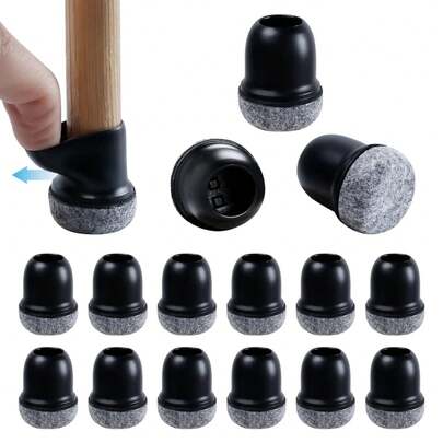 16PCS Protectores de Patas de Silla Antideslizantes de Silicona 360°Almohadilla de Fieltro para Patas de Muebles, Cubierta Engrosada para Pisos de Madera Dura