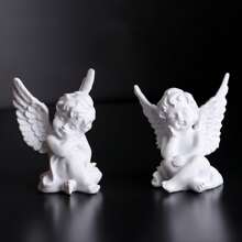 1 Creative Resin Little Angel White Angel Statue, Garden Sleeping Little Angel Statue For Indoor And Outdoor Home Decoration, Cute And Lovely Corner Sculpture Commemorative Statue (White) Christmas Decorations Room Decor Christmas