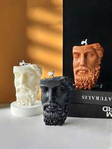 Bougie parfumée artistique abstraite, moitié visage, moitié statue - Bougie parfumée d'art géométrique pour la décoration de fête, bougie de cire de soja artisanale unique, bougie décorative créative pour la chambre, la table à manger, la maison, convient pour les rassemblements, les anniversaires, les mariages et les dîners