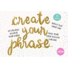 16" Script Letter Balloons - Create Your Balloon Banner - Rose Gold, Gold, Silver, Pink, Black,Baby Blue - Letter Balloons - Party DecorDefault Golden Balloon - Gold - View 5