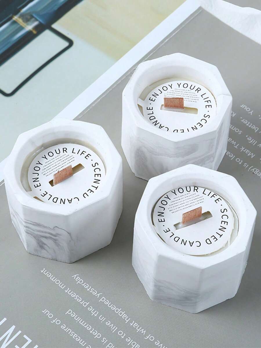 1pc Nordic-Style Scented Candle, Marble Wax, Suitable For Soy Candles, Candle Centerpiece, Winter Gift, Aromatherapy Candle, Candles Home Decoration, Christmas,Birthday Candles