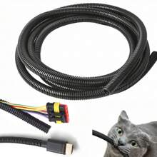 Split Wire Loom Tubing Electrical Wire Conduit, Cord Protectors From Pets No Chew, Puppy Cat Proof Cable Cord Covers, 1/4 Inch 1/2 Inch Flexible Tubing Wire Cover For Automotive Computer USB Cable Power Cord Audio Video Cable Cable Protector, Charger Protector - Black - View 2