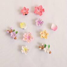 10pcs Fashionable Multi-Color Leaf Branch Detachable DIY Sneaker Charms For Casual Shoes, Cute Gifts - Multicolor - View 6
