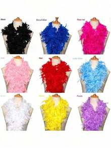 1Pc Colorful Artificial Fur Boas 6.6ft Plush Boa For Women For Dancing Wedding Party Halloween, Stage Decoration Holiday Party Headwear Accessories Clothing Accessories, Scarf Decoration, Suitable For Birthday Party, Halloween, Christmas, Horse Racing, Tea Party, New Year's Eve, Concert And Home Decor, Dance Wedding, Stage Performance, Carnival Costume And Accessories, Party Supplies, Ideal Choice For Gifts