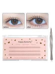 MAGEFY 120/117/126Clusters Of False Lower Eyelashes&Tweezers,5-6-7mm&3-10mm With Longer Curls C Personal DIY Eyelashes Of Different Lengths,Natural Soft Handmade Eyelashes For Everyday Use,3 Styles To Choose From