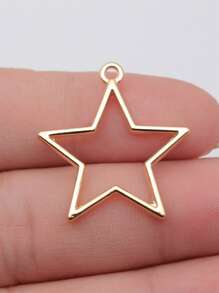 12pcs/Bag 30x27mm Big Hollow Star Pendant Charms DIY Jewelry Accessories For Necklace Bracelet Earrings Zipper Headwear Clothing Decoration