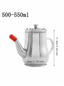 1pc Stainless Steel Oil Bottle, Leak-Proof Cooking Oil Dispenser, Kitchen Supplies Ounce Bottle - Multicolor - View 16