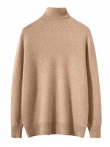 男士极简高领毛衣，休闲日常款，适合秋冬季节，长袖上衣