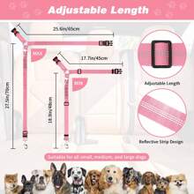 Dog Seat Belt Dog Car Seat Dog Leash 1pc Cute Pink Dog Car Seatbelt Leash With Floral Design - Adjustable, Reflective  Harness For Pet Cats And Dogs, Multiple Colors Available, Travel  Gear|Floral Pattern Leash|Adjustable Strap, Dog Accessories - Pink - View 2