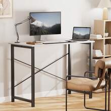 OLIXIS 32 In Small Computer Desk For Home Office, Modern Study Work Table Simple Style For Bedroom, Writing Desks With X-Shaped Reinforcement, - 白色 - 查看 3