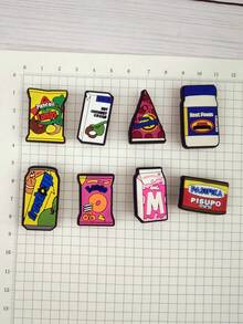 1 Set Of 8pcs Candy Pattern Accessories For Sandals, Bracelets, Slippers, Phone Decoration, Suitable For Dessert Lovers, Birthday & Holiday Gifts