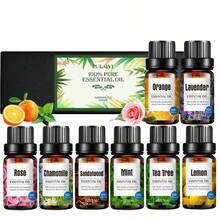 Essential Oil Set - 0.33oz Multi-Fragrance For Aromatherapy Diffusers, Home Diffusers, DIY Candles, Air Freshening Diffusers - Holiday Gift Sets - Lavender , Peppermint, Deep Ocean, Lemon, Orange, Jasmine, Sandalwood, Rose, Tea Tree, Lily, Freesia, Chamomile - 10ML - Xem 9