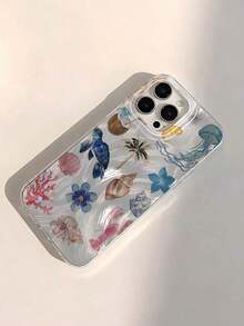 1pc 1pc Inflatable Flower Flamingo Minimalist TPU Shockproof Phone Case, Compatible With Apple 17, 16, 15, 14, 13, 12, 11 Pro Max, Air, And Series Phone Case  Summer - 1pc - 查看 3