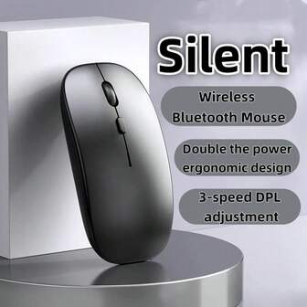 Wireless Mouse, Silent, 2.4GHz Wireless Or Bluetooth Dual Connection, Rechargeable, Long Battery Life, Suitable For Both Office And Gaming