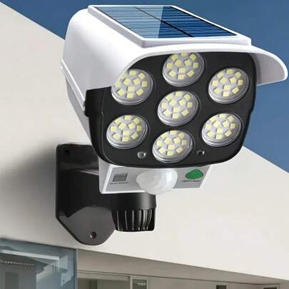 1 Pack Of Outdoor Sports Sensor Solar Lights With Remote Control, Bait Fake Cameras, Suitable For Porch, Garden, Terrace