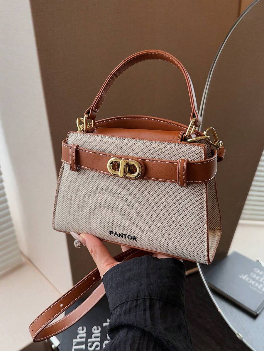 New Autumn/Winter High-End Niche Design Contrast Color Mini Metal Buckle Handbag, Shoulder Bag, Crossbody Bag