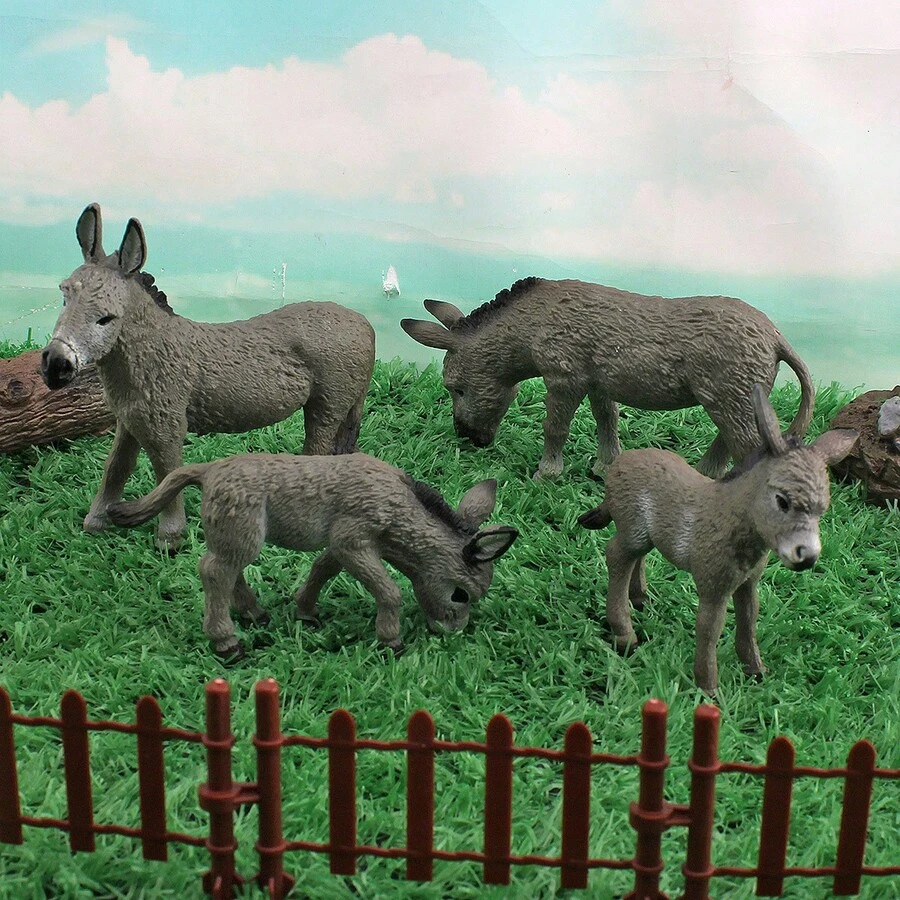 Educational And Scientific Ornaments, Donkey Family Study Animal Model Ornaments, Little Donkey, Solid Model Desktop Ornaments, Walking Donkey