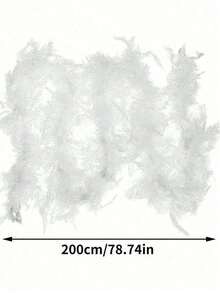 1Pc Colorful Artificial Fur Boas 6.6ft Plush Boa For Women For Dancing Wedding Party Halloween, Stage Decoration Holiday Party Headwear Accessories Clothing Accessories, Scarf Decoration, Suitable For Birthday Party, Halloween, Christmas, Horse Racing, Tea Party, New Year's Eve, Concert And Home Decor, Dance Wedding, Stage Performance, Carnival Costume And Accessories, Party Supplies, Ideal Choice For Gifts