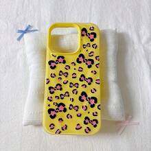 Funda para teléfono Funda protectora para teléfono con estampado de leopardo de pantalla completa, diseño brillante con efecto meteorito arrugado, resistente a caídas. Compatible con phone 16 Pro, 15 Plus, 14, 13, 12 y 11. Ideal para Año Nuevo, Pascua o como regalo para amigos y familiares. - Rosa - Ver 2