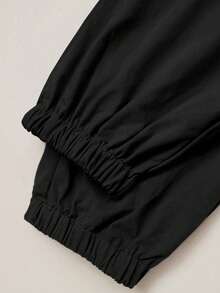 1pc Boys' Fashionable Casual Multi-Pocket Cargo Pants, Versatile For Daily Wear - Black - View 6