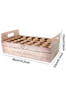 30孔婚礼纸屑锥支架，用于婚礼装饰牛皮纸盒、婚礼托盘纸屑、婚礼纸锥支架、婚礼庆典派对装饰用品、户外婚礼干花纸屑礼品包装用品，不包括纸锥和玫瑰碎片 - 淺色木紋 - 查看 4