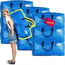 Moving Bags Heavy DutyExtra Large Moving Bags For Travel College Packing Storage Organization Seasonal Clothes Bedding Storage Moving Supplies Bins Compatible With  Frakta Cart Blue 9 Pack - Blue - View 1