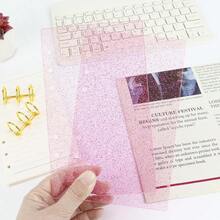 CZ A6 Binder 6Ring Clear Acrylic Binder Notebook Cover Gold Metal Round Ring With 45 Sheets Lined Inner Papers A6 Planner Budget Binder Glitter A6  5837 - 閃光 - 查看 4