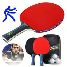 New Speed And Spin PPong Table Tennis Set / Rackets With 2 Bats,3 Balls & Bag - Red - View 3