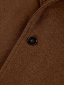 男士单排扣长袖大衣，棕色，休闲商务两相宜，秋冬季，适合送给丈夫/男友 - 巧克力棕 - 查看 6