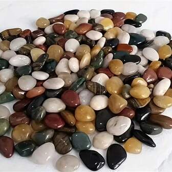 900 g/pak gepolijste kiezels (1-4 cm), kiezels in willekeurige kleuren voor tuinaanleg, paddecoratie, aquariumdecoratie met sterrenhemel, geschikt voor huis- en buitendecoratie, catwalkdecoratie, aquariumdecoratie, Kerstmis, Valentijnsdag en het hele jaar door, bloempotdecoratiestenen