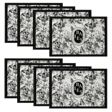 1/4/6/8/12 件亚麻复古印花可洗餐桌垫，室内/室外餐桌保护垫，适用于节日派对、厨房 - MCD090 - 查看 26