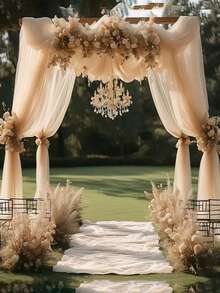 1 Peça Véu de Arco de Gaze de Chiffon Romântico para Casamento ao Ar Livre, Cerimônia de Casamento, Chá de Panela e Decoração de Festa, Melhores Presentes, Decoração de Casamento, Decoração de Casa, Decoração de Quarto, Lembrancinhas de Festa, Decorações de Aniversário de Noiva, Formatura, Decorações de Festa de Despedida de Solteira