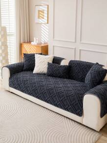 1PC Modern Minimalist Thickened Plush Jacquard Sofa Cushion – Anti-Slip Machine-Washable Winter Warm Sofa Cover, Fits 1/2/3/4-Seater Modular Sofas, Pet-Friendly Seat Pad