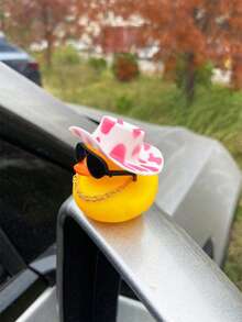 1pc Duck Design Car Ornament, Rubber Duck - Multicolor - View 1