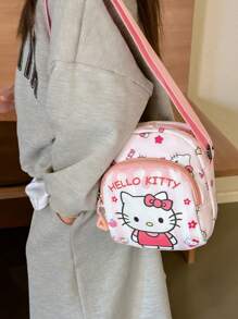 Sanrio 1 PC Sanrio Hello Kitty Kuromi Children'S Bag Cute Cartoon Girl Coin Purse Can Hold Mobile Phone Little Girl Fashionable Outing Shoulder Messenger Bag