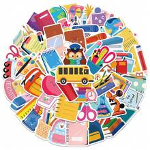 50PCS Multicolor Modern Science Stickers For Kids & Teachers, Decorative & Educational, Laptops, Back To School Stickers For Scrapbooking, First Day Of School Classroom Rewards Decorations Gift Decals - Pink - View 4