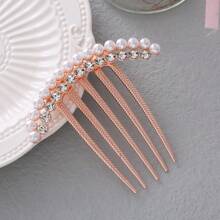 1 buc pieptene de păr elegant, minimalist, elegant, de înaltă calitate, pentru femei, accesoriu de păr cu pieptene lateral, agrafă de păr din aliaj cu 5 dinți, piepteni, pieptene de păr, accesorii Rave