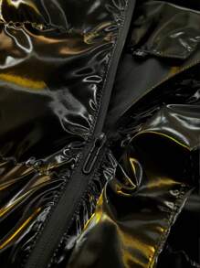 [Comodo e caldo] Gilet da uomo alla moda con imbottitura spessa e lucida - Giubbotto senza maniche con collo alto e zip, con tasche, adatto per autunno/inverno, in pile